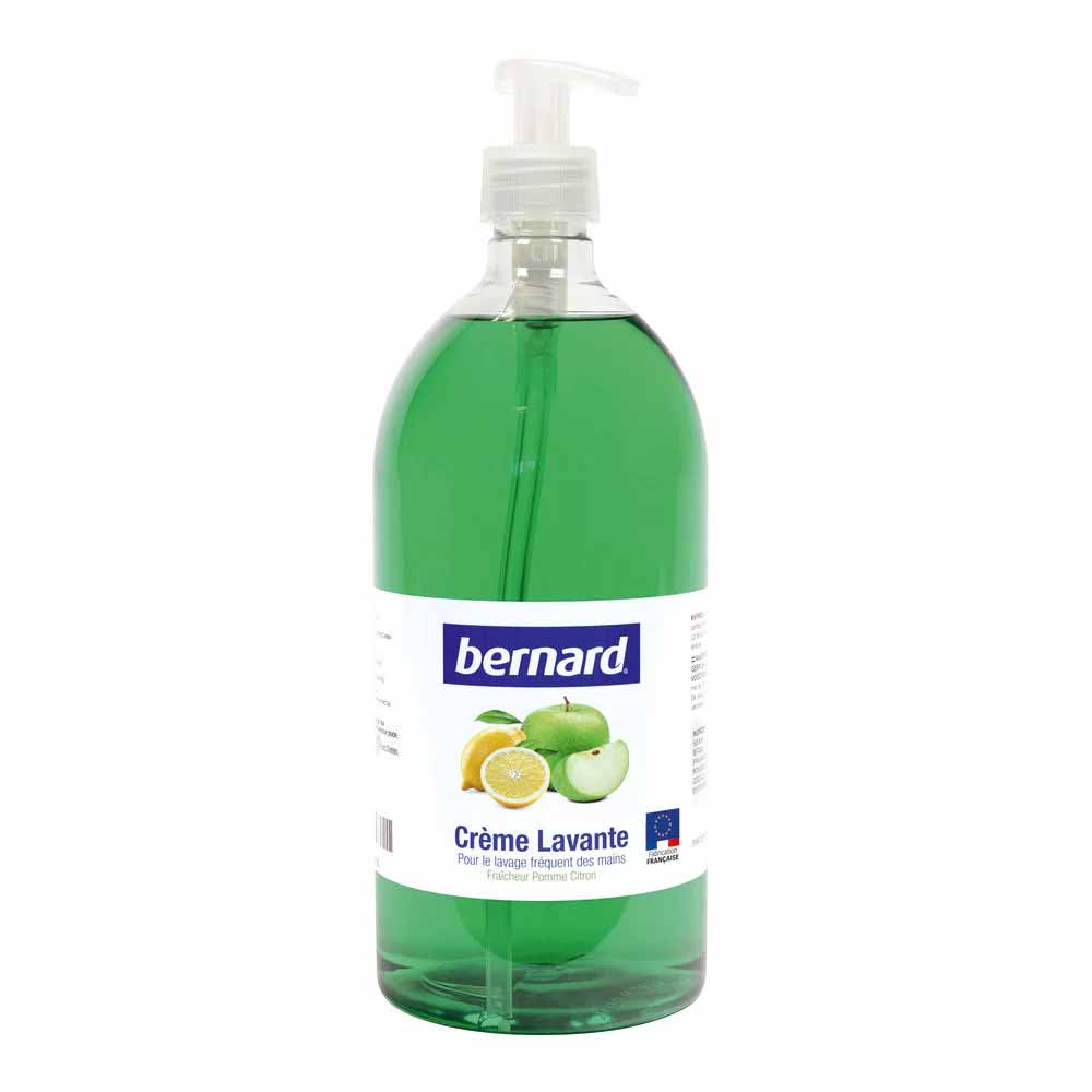 crèmes lavantes Bernard parfum pomme-citron, flacon de 1L