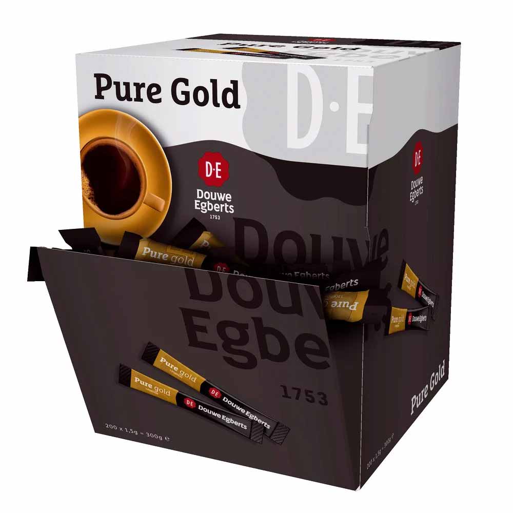 Café en poudre Pure Gold, boîte distributrice de 200 sticks