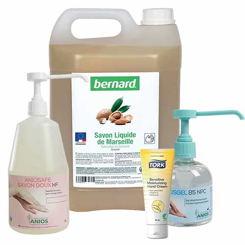 Handgel, hydraterende crèmes, zeep
